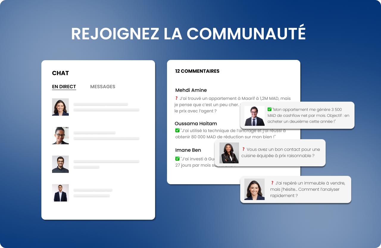 Une communauté exclusive d'investisseurs immobiliers